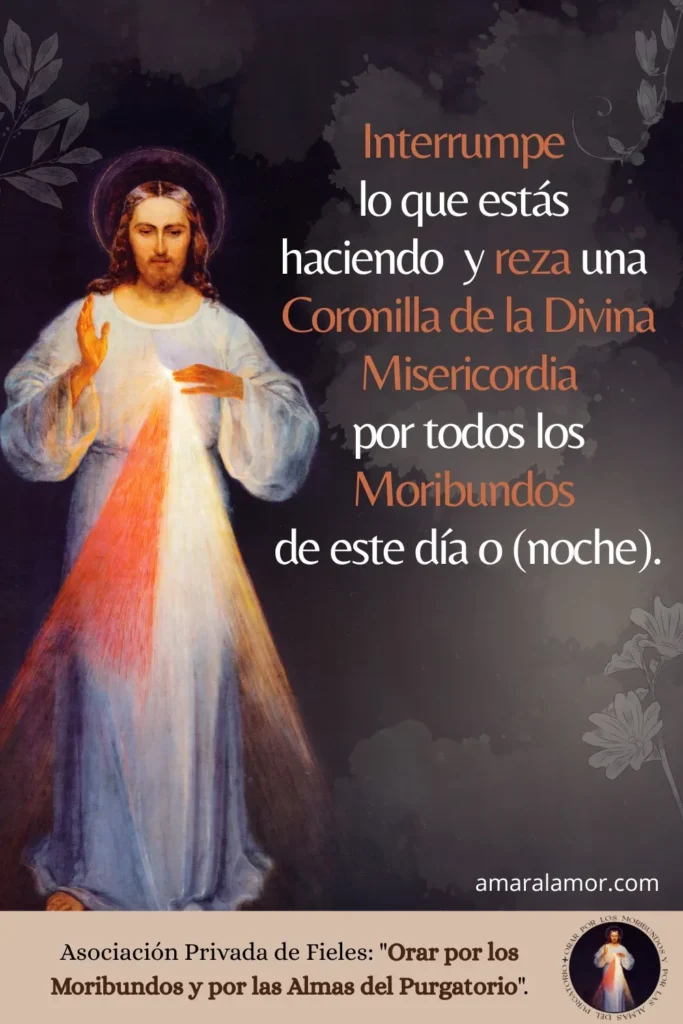 Estampa de oracion por los moribundos y las almas del purgatorio
