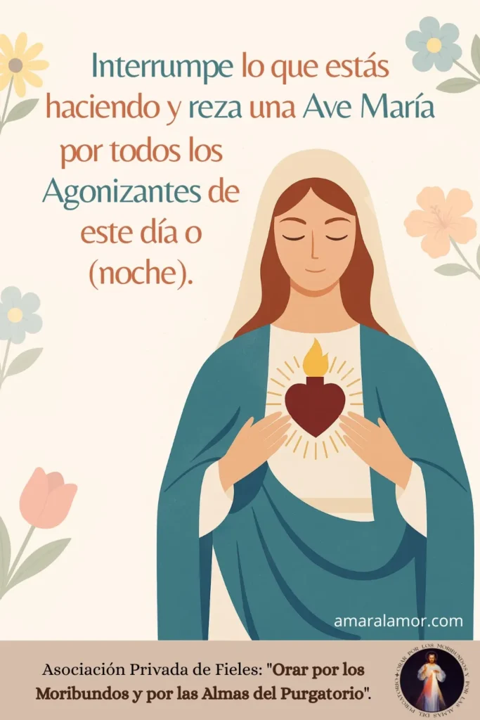 Estampa de oracion por los moribundos y las almas del purgatorio
