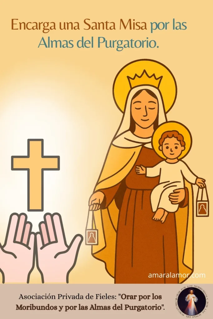 Estampa de oracion por los moribundos y las almas del purgatorio