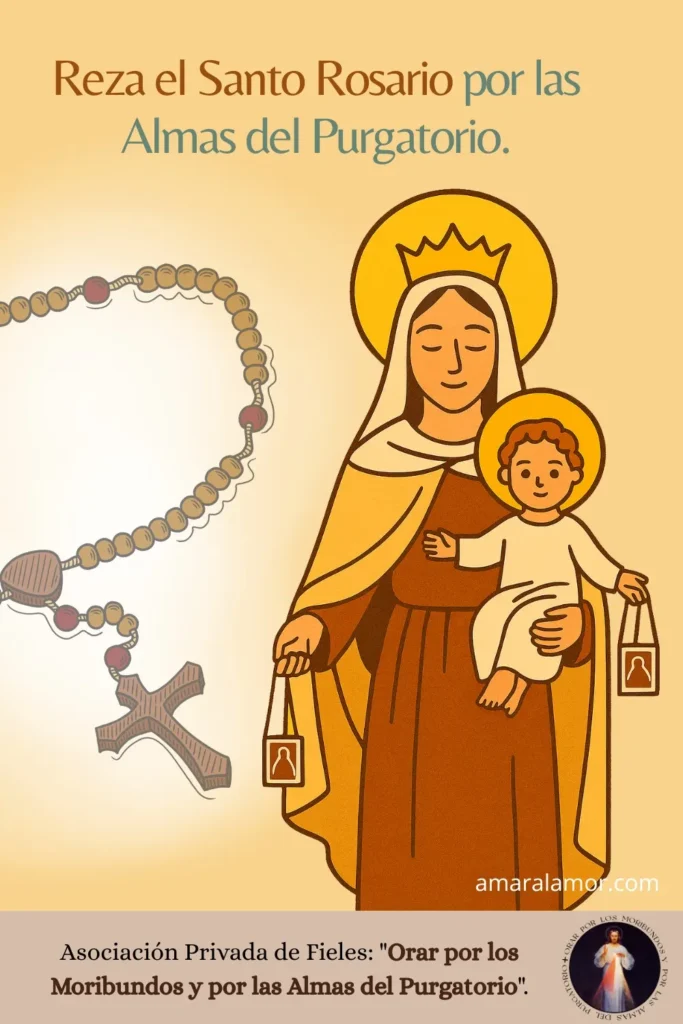 Estampa de oracion por los moribundos y las almas del purgatorio