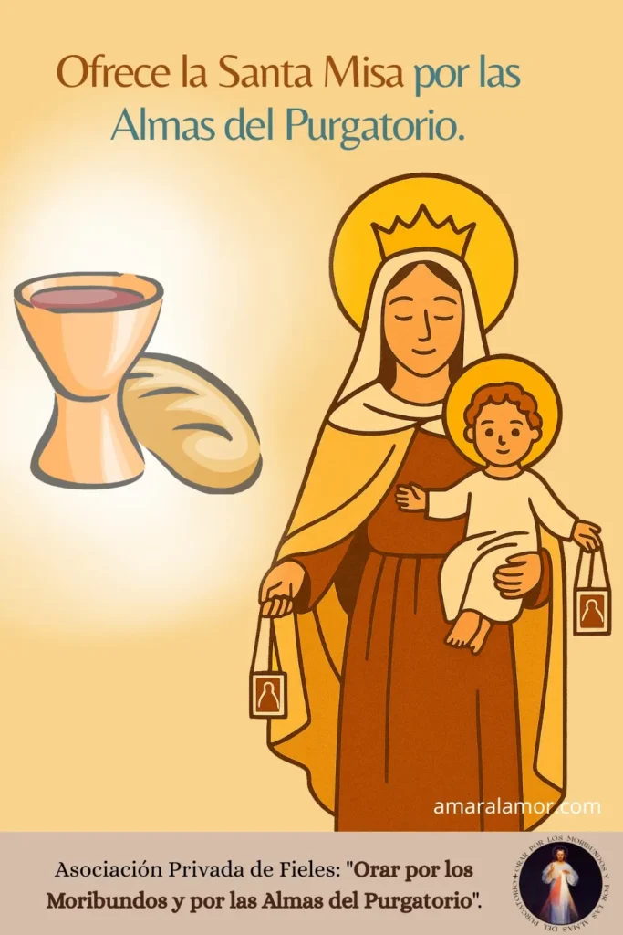 Estampa de oracion por los moribundos y las almas del purgatorio