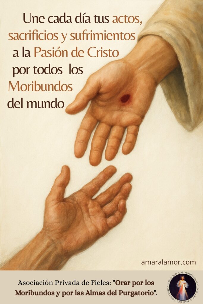 Estampa de oracion por los moribundos y las almas del purgatorio